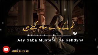 Aay Saba Mustafaﷺ Se Kehdyna  heart touching naat ❤️  slow  reverb  lyrics [upl. by Nai292]