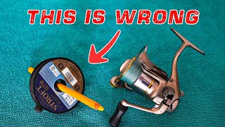 How to Spool a Spinning Reel without Line Twists Best way to spool the fishing reel [upl. by Anitnahs39]