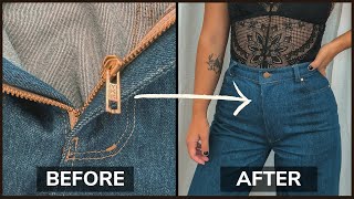 How To Fix Broken Jean Zipper FAST No Sewing Machine [upl. by Christyna7]