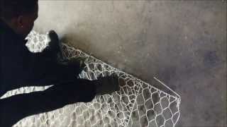 Gabion Mattress Lacing Technique [upl. by Notyard]