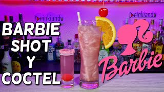 BARBIE Shot y Coctel  Recetas Originales con un toque GLAMUROSO 👱🏼‍♀️💅🏼👠💄 🟢Drinkiando🔴 [upl. by Olivette93]