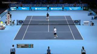 ATP World Tour Finals 2011 RR3  Roger Federer vs Mardy Fish [upl. by Campball]