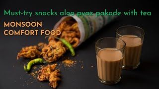 Aloo pyaz pakode recipe Bhajiya Recipe  Monsoon recipe  Snacks Recipe  Evening snacks [upl. by Adnert]