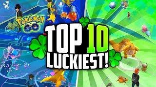 Pokemon Go  The Top 10 LUCKIEST Pokemon Go Sightings CRAZY DOUBLE DRAGONITE  SHINY SPAWN [upl. by Reffotsirhc391]