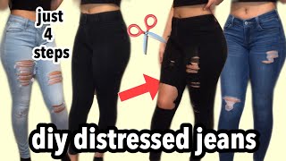 Distressed Jeans in 4 Easy Steps [upl. by Ynohtnaleahcim]