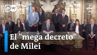 Javier Milei anuncia plan de desregulación económica [upl. by Cattima514]