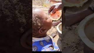 Hadzabe baby is having organic baboon soup  hadzabe way of life shortfeed africa hadzabe [upl. by Miriam887]