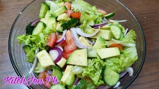 AVOCADO SALAD WITH CUCUMBERLETTUCE AND TOMATO HEALTHY SALAD RECIPE EASY SALAD  KitchJen Ph [upl. by Bianchi866]