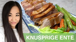 REZEPT Knusprige Ente mit Gemüse  gebratene Entenbrust [upl. by Giorgi96]