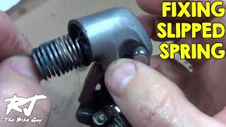 Repairing Shimano 105 Rear Derailleur With Slipped PTension Spring [upl. by Norabal]