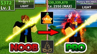 Beating Blox Fruits As Noob Bacoon  Full Gear Human V4 Awakened  Light Awakened In Blox Fruits [upl. by Mirisola]