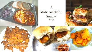 5 Maharashtrian snack recipes Part 1Mumbai delicious street food recipes akshatasrecipes [upl. by Alamaj416]