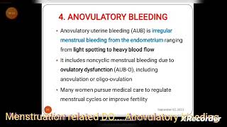 pharmacotherapy of Anovulatory bleedingmenstruation related disorder [upl. by Lekim659]