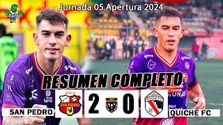 San Pedro 2 vs Quiché FC 0  RESUMEN COMPLETO  Jornada 5 Apertura 2024 Primera División [upl. by Ahsaetal]