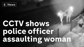 Shocking CCTV footage shows offduty police officer violently assaulting woman [upl. by Etnahs]