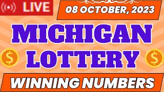 Michigan Evening Lottery Drawing Results  Oct 08 2023  Daily 3  Daily 4  Lotto 47  Powerball [upl. by Leddy]