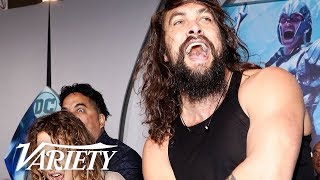 Jason Momoa Performs Haka at Aquaman Premiere [upl. by Anilasor]