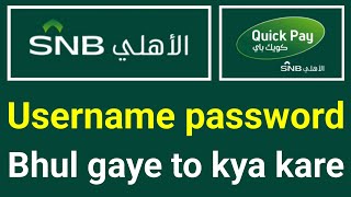 Snb Bank Forgot Username And Password  Snb Bank Ka Username Password Bhul Gaye To Kya Kare [upl. by Perrie]