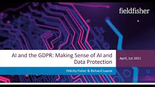 AI and the GDPR 1 Making sense of AI and data protection [upl. by Theran304]