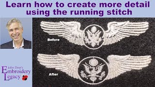 Embroidery Digitizing Tutorial How to Create More Detail Using the Running Stitch [upl. by Onimod]