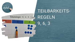 Teilbarkeitsregeln für die Zahlen 9 6 3  Quersummenregel anschaulich erklärt [upl. by Notlehs]