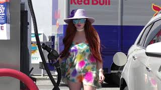 Phoebe Price turns pumping gas into Fashion Show  Subscribe [upl. by Acire]