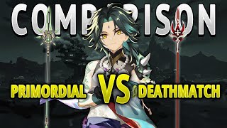 C0 XIAO Primordial Jade Spear R1 vs Deathmatch R5  DAMAGE COMPARISON Genshin Impact 27 [upl. by Nalyad]