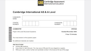 2023ON229701As levelChemistry P2 [upl. by Asen]