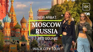 🔥 How live in Russia 2023 Moscow City Walk Tour New Arbat to Red Square 4K HDR [upl. by Obel]