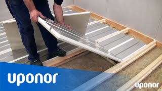 Installation av golvvärme  Uponor Golvvärmekassett med isolering [upl. by Suaeddaht]