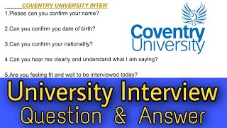 Coventry University Credibility Interview  Pre cas interview Coventry University  UK interview [upl. by Elazaro]