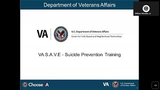 VA SAVE Suicide Prevention Training 03072023 [upl. by Barden]