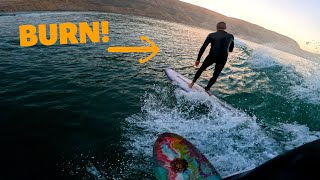 Surfing Imsouane Longest Right in the World POV [upl. by Hgielanna]