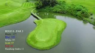 Riverdale Golf Course Thailand  Hole 8 Par 3  Digital Yardage [upl. by Segalman]