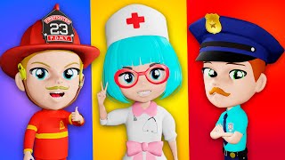 Policemen Doctor and Firemen Song 🚒🚓🚑  911 Rescue Service  Lights Kids 3D [upl. by Siroled484]