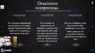 MODALIDADES ORACIONALES EN LA CONSTRUCCIÓN DE TEXTOS YUXTAPOSICIÓN COORDINACIÓN Y SUBORDINACIÓN [upl. by Sipple]