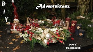 DIY Kerstbloemschikken Adventskrans maken van een kransmand I Adventskranz I wreath l DekoideenLand [upl. by Lehcer]