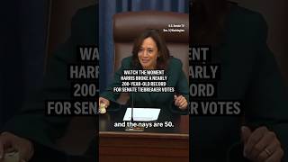 Watch Vice President Kamala Harris break a nearly 200yearold record for Senate tiebreaker votes [upl. by Llehsad182]