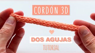 TEJE HERMOSO CORDÓN 3D A DOS AGUJAS FÁCIL Y RÁPIDO TUTORIAL PASO A PASO [upl. by Enived]