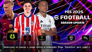 eFOOTBALL PES 2025 PPSSPP Android Update Transfers Kits 202425 Now Faces Camera PS5 Graphics HD [upl. by Euqinemod53]