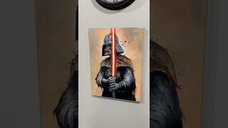 Darth Vader painting final touches 🎨 art starwarfan starwars darthvader oilpainting shorts [upl. by Artinahs]