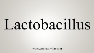 How To Say Lactobacillus [upl. by Verbenia]