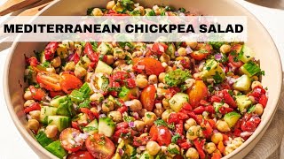 Mediterranean Chickpea Salad Recipe  Vegan Chickpea Salad [upl. by Anirrehs]