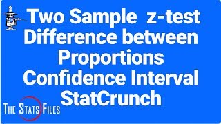 8458 Construct Confidence Interval for Difference Between Two Proportions StatCrunch [upl. by Sisxela]