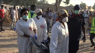 Nigeria 13 morts dans un triple attentatsuicide à Maiduguri [upl. by Alhsa]