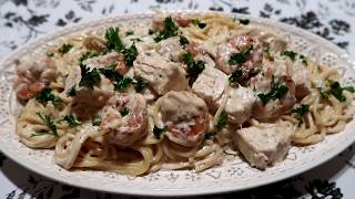 ITALIAN CHICKEN SHRIMP ALFREDO  FETTUCCINE ALFREDO  PRINCESS ROYAL CUISINE [upl. by Morell966]