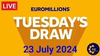 The National lottery Euromillions Draw Live Results Form Tuesday 23 July 2024 euromillionslive [upl. by Shumway183]