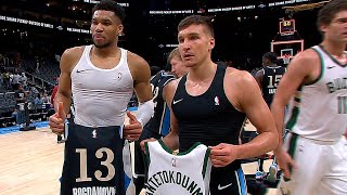 Giannis amp Bogdan Bogdanovic swapped jerseys After The Game 👏 [upl. by Doubler]