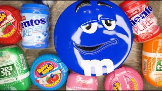 ASMR Candy Delight Blue MampMs Pink amp Green Hubba Bubba [upl. by Leva31]