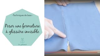 Tuto couture 6  Coudre une fermeture à glissière invisible [upl. by Amerak678]